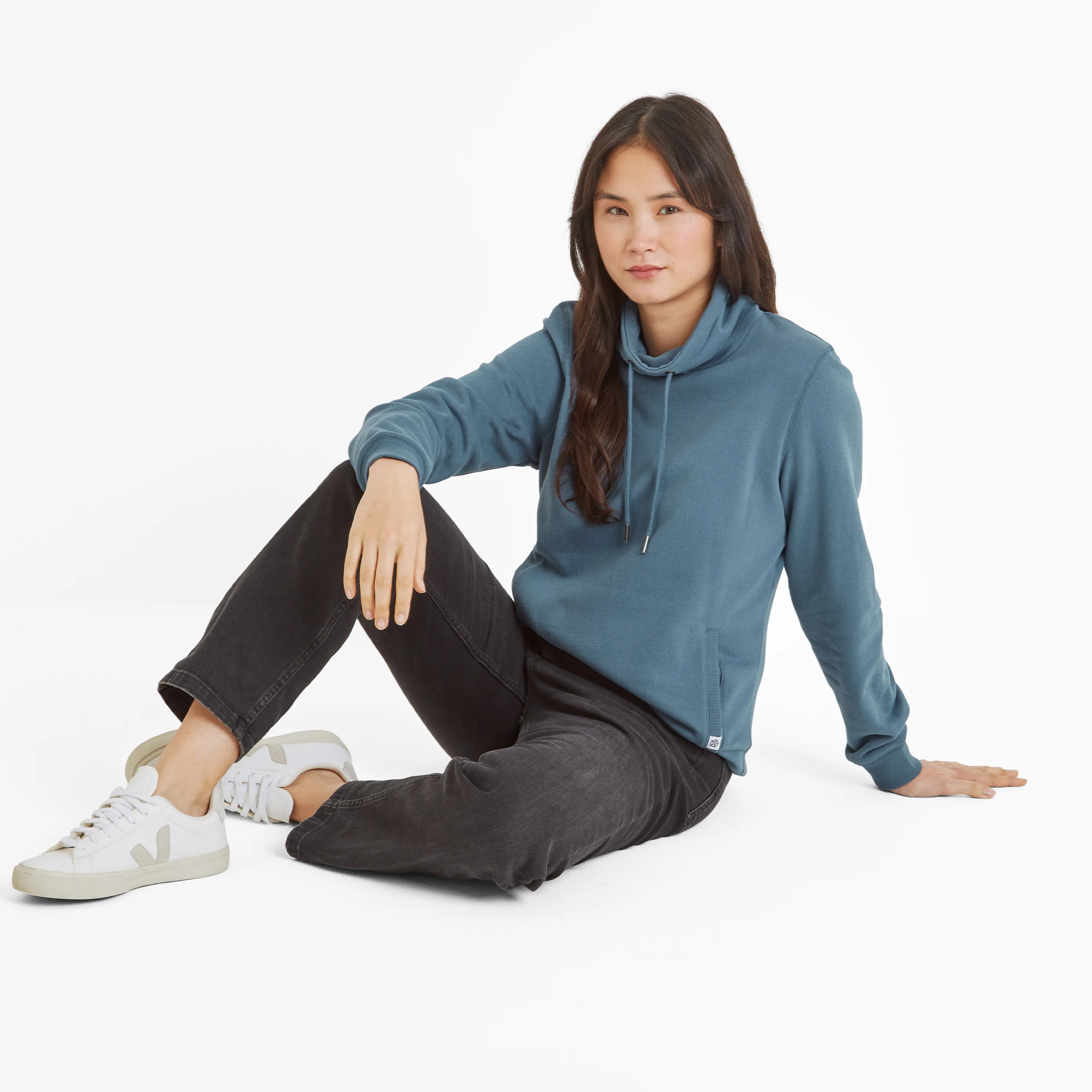 Abigail Womens Supersoft Womens Funnel Neck Sweat - Blue Dolphin - Image 4