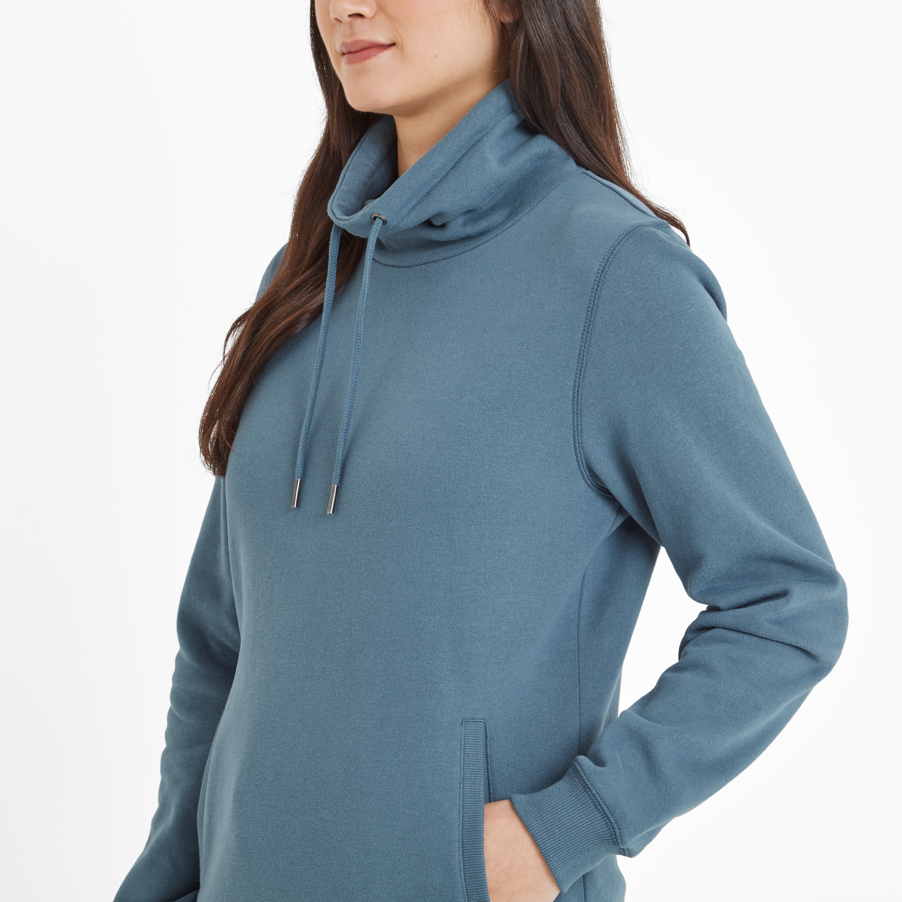 Abigail Womens Supersoft Womens Funnel Neck Sweat - Blue Dolphin - Image 5