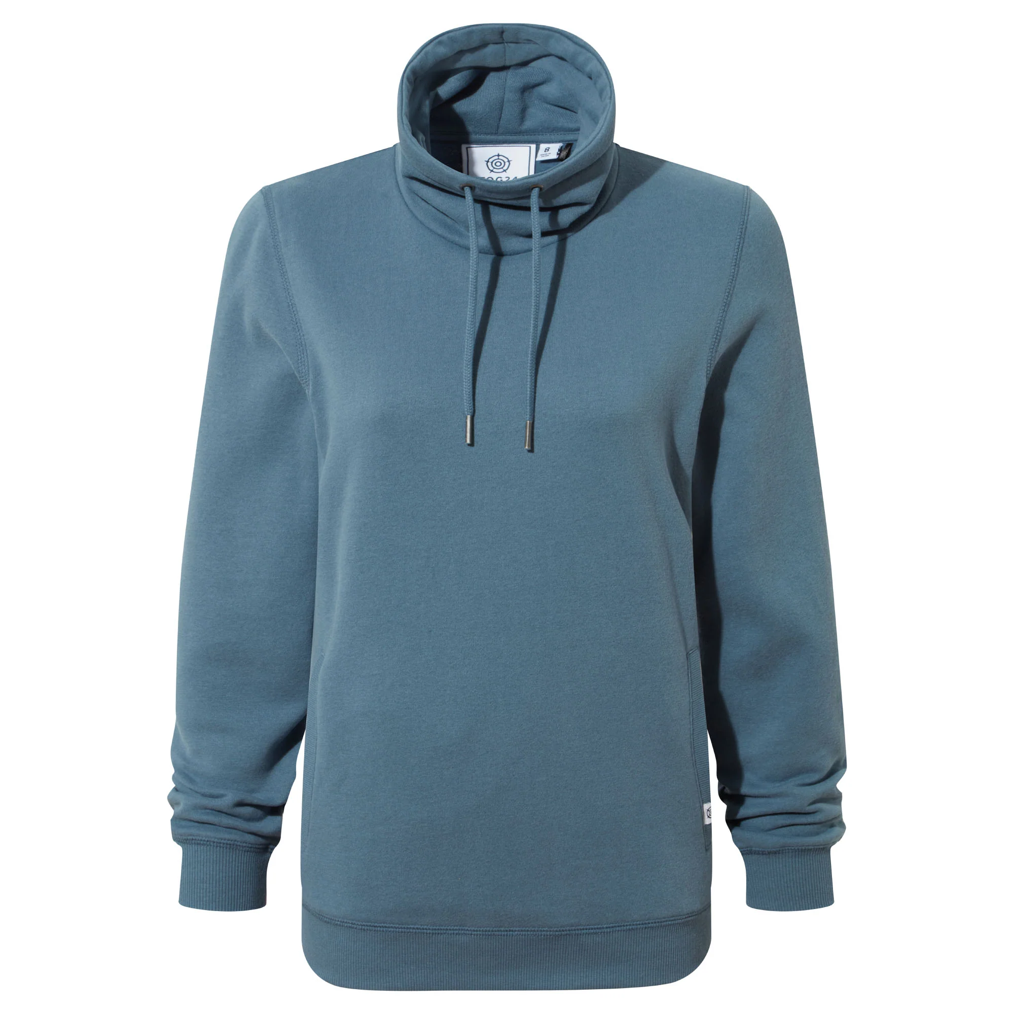 Abigail Womens Supersoft Womens Funnel Neck Sweat - Blue Dolphin - Image 6