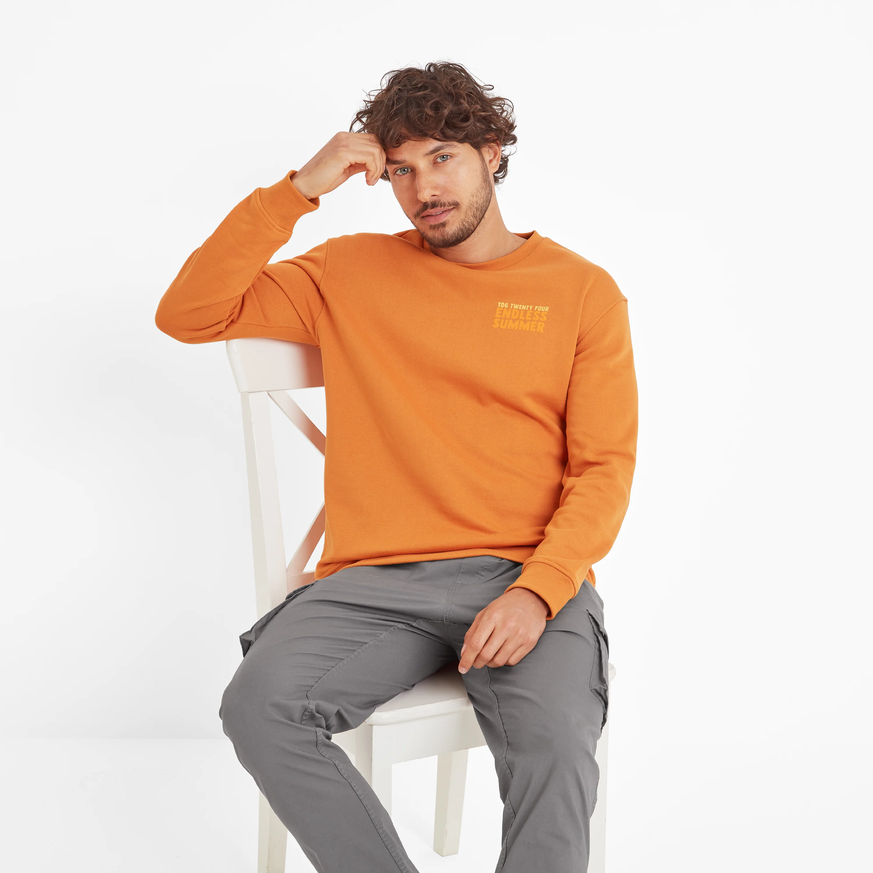 Alaric Mens Supersoft Sweatshirt - Warm Sand - Image 7