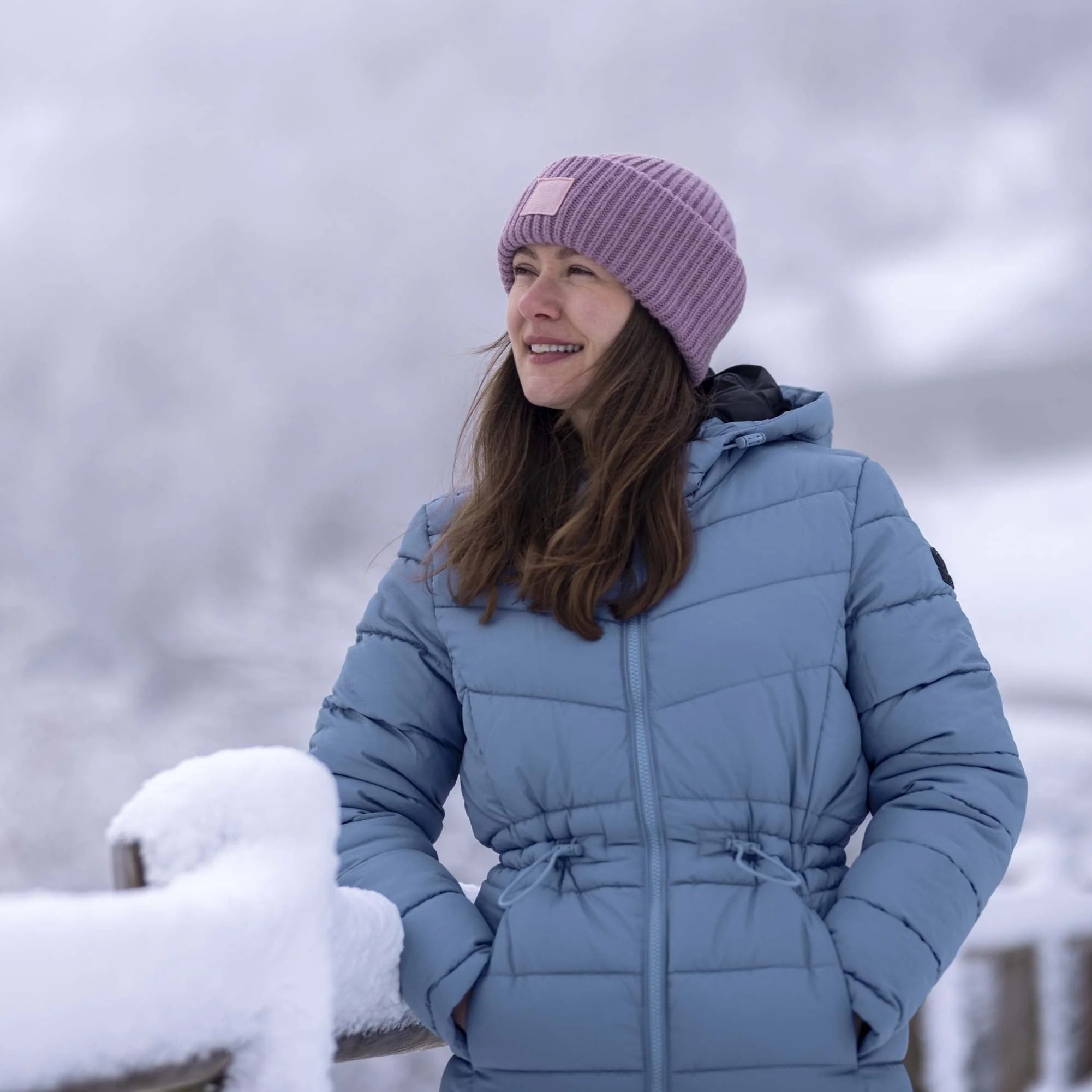 Anthorn Womens Padded Parka - Misty Blue - Image 7