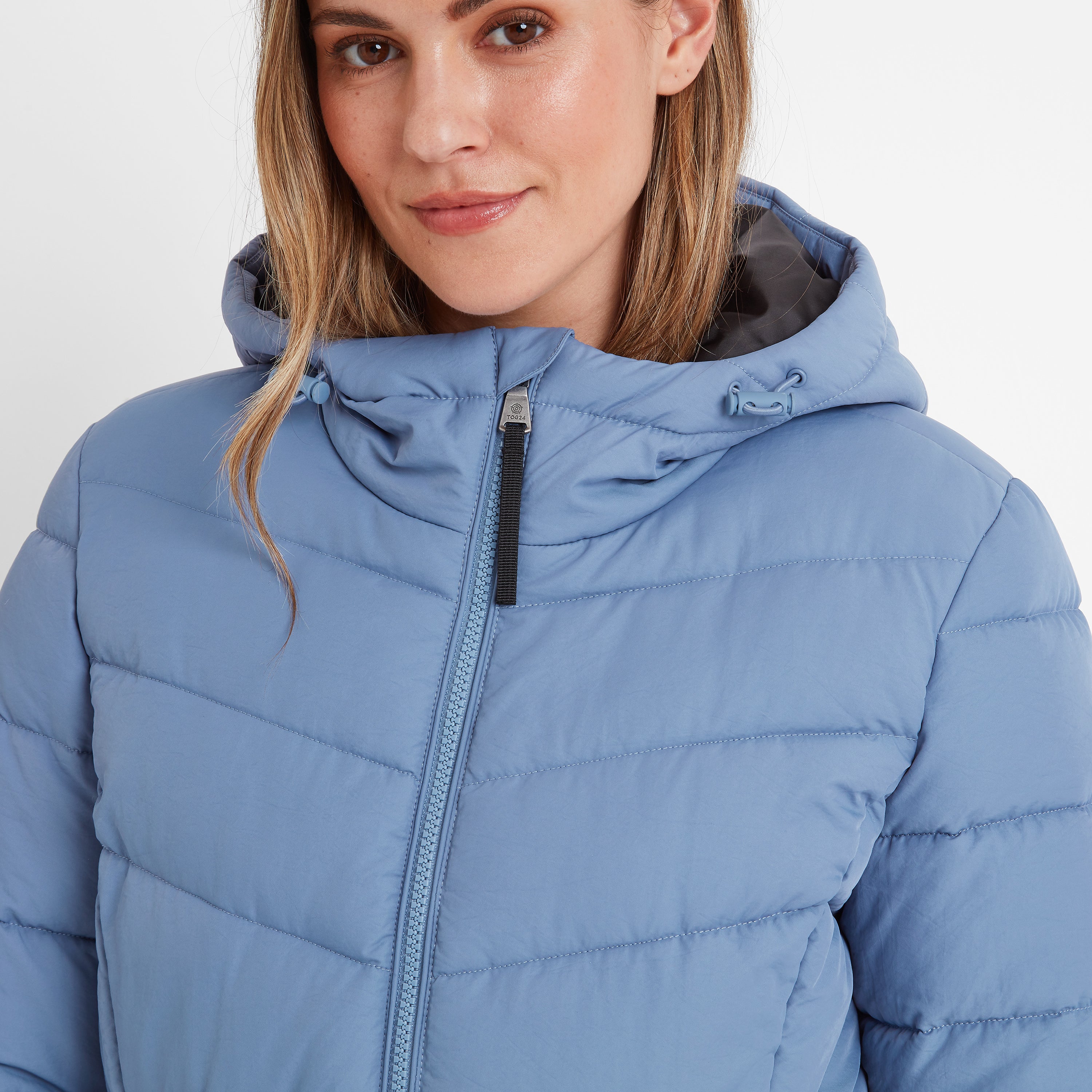 Anthorn Womens Padded Parka - Misty Blue - Image 8