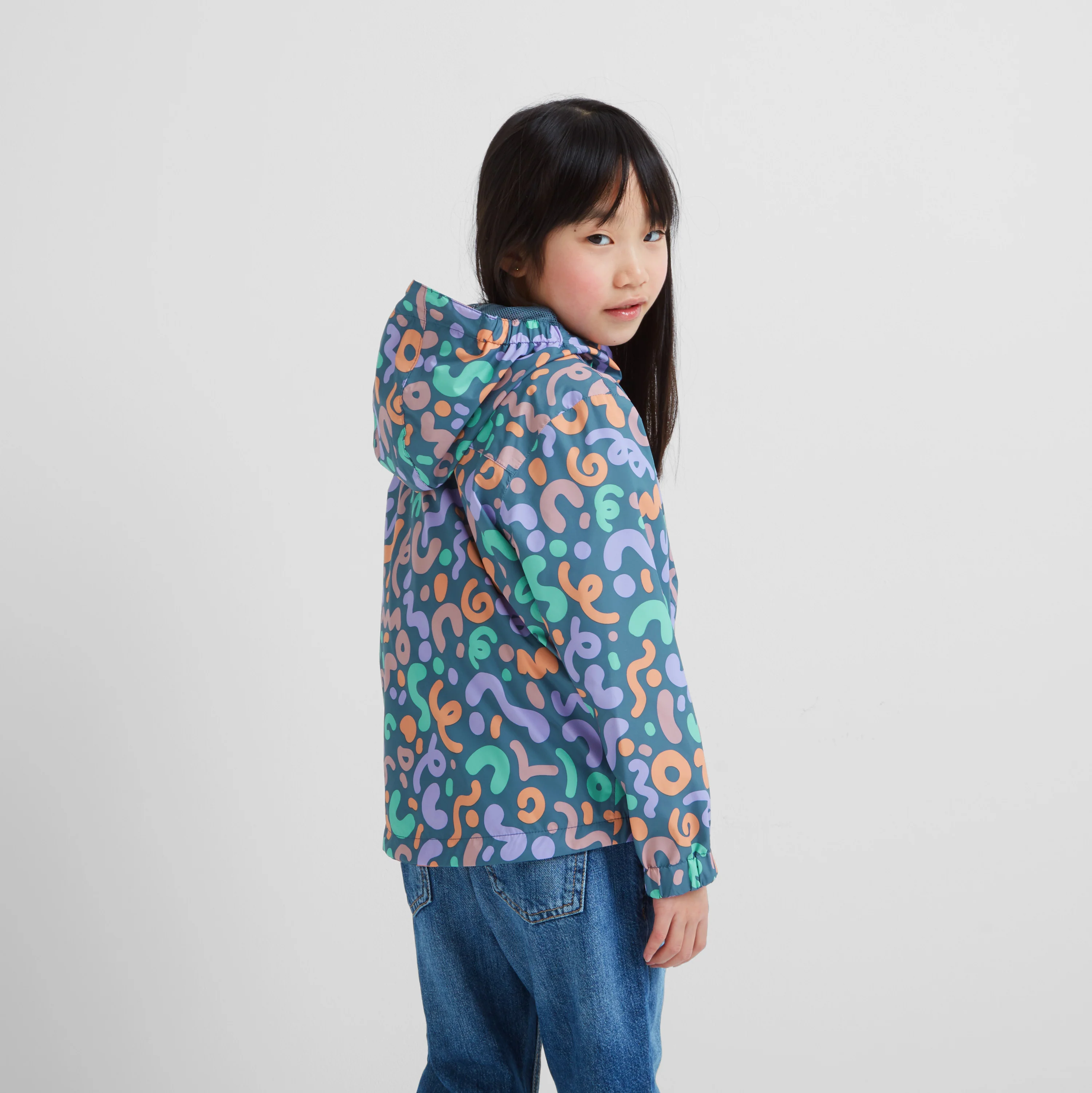 Copley Kids Waterproof Jacket - Blue Swirl Print - Image 4
