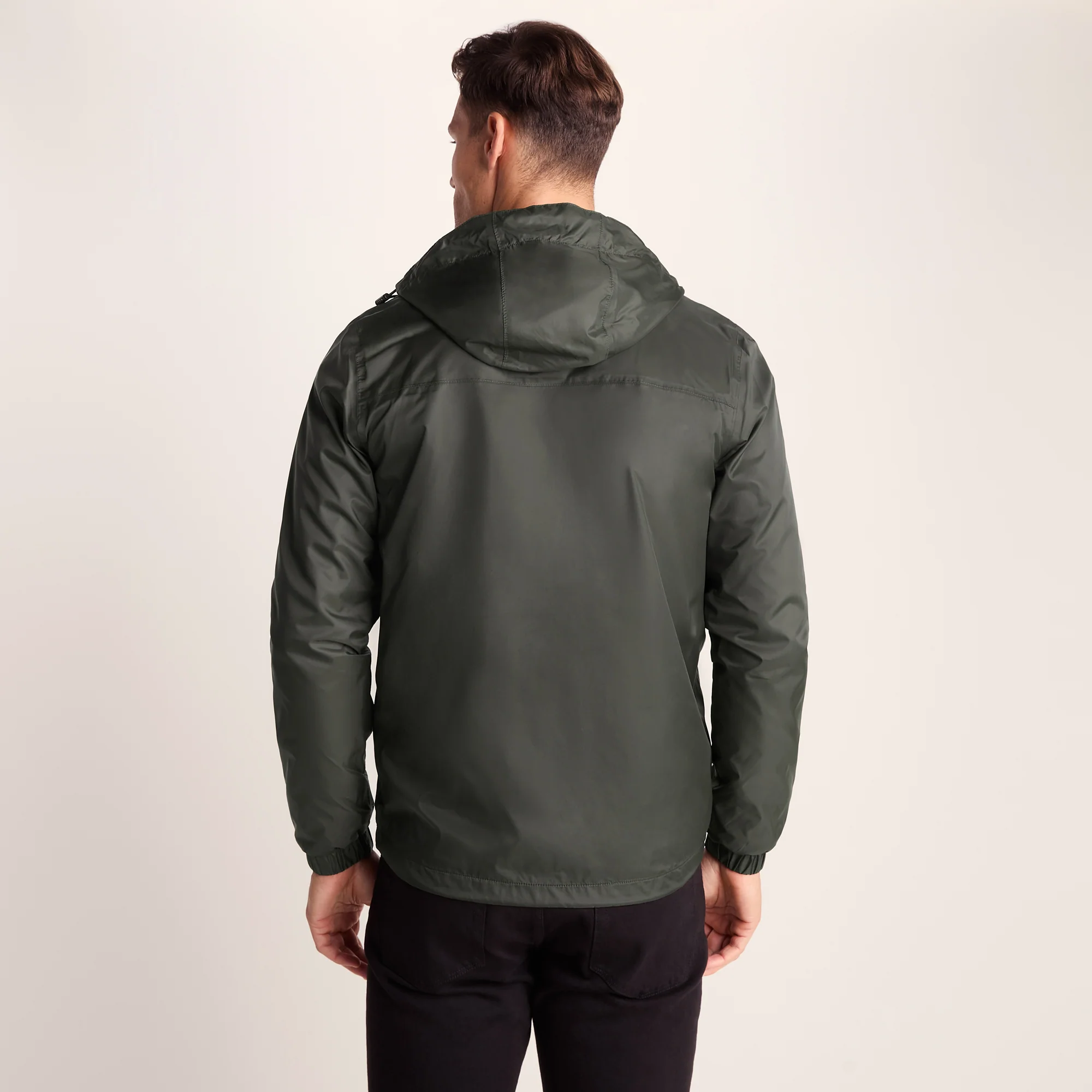 Craven Mens Waterproof Packaway Jacket - Dark Khaki - Image 3