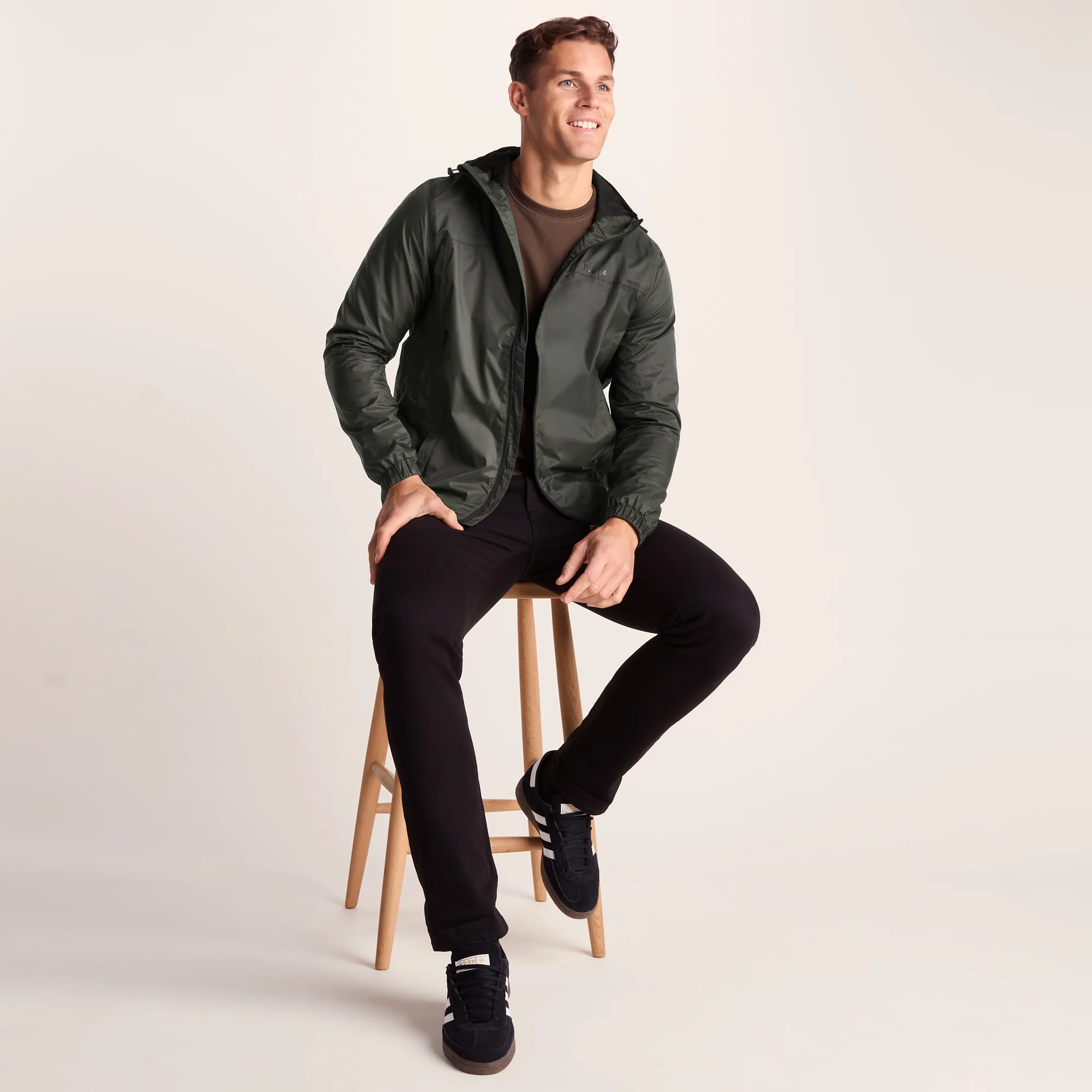 Craven Mens Waterproof Packaway Jacket - Dark Khaki - Image 4