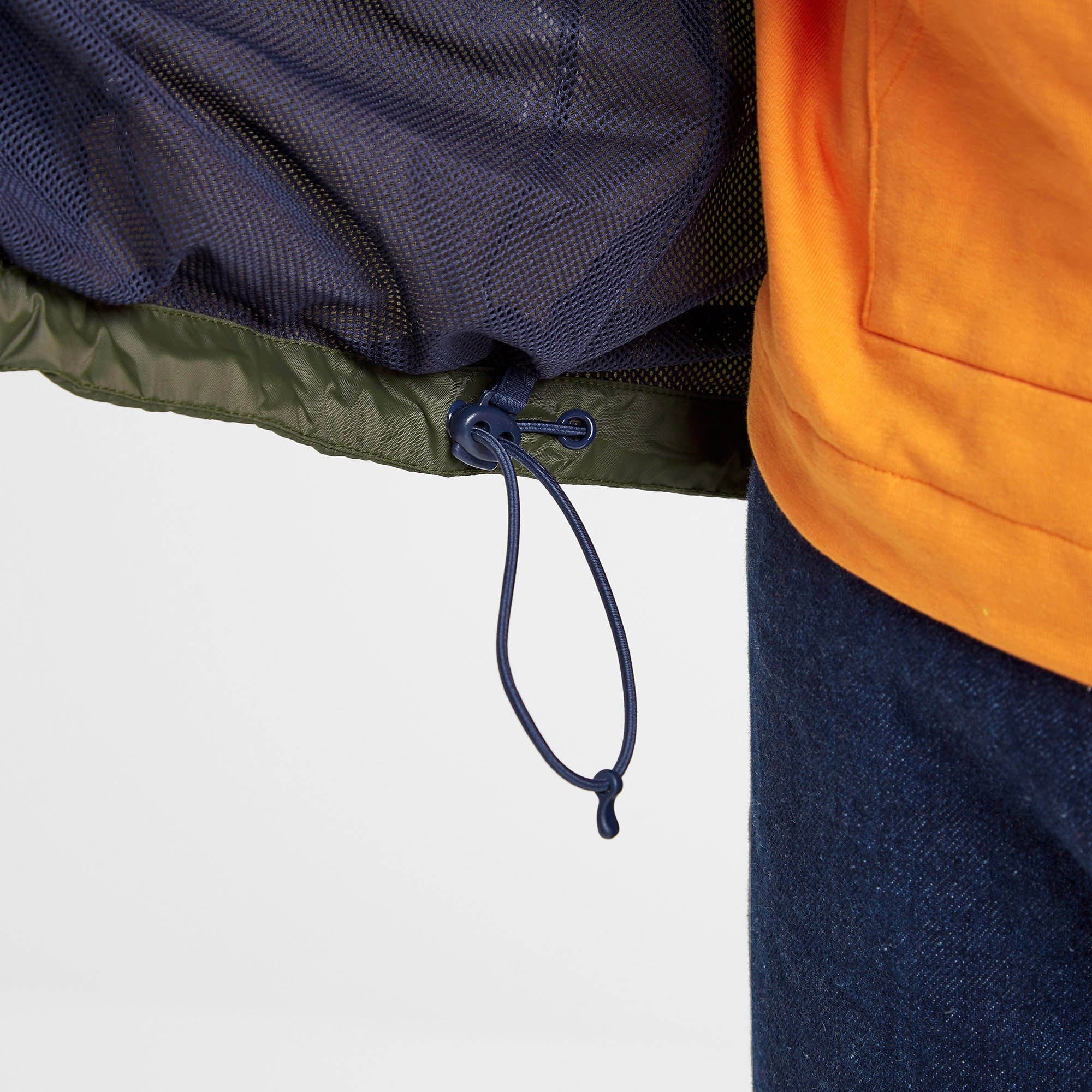 Craven Mens Waterproof Packaway Jacket - Khaki/Navy/Dark Orange Colour Block - Image 7
