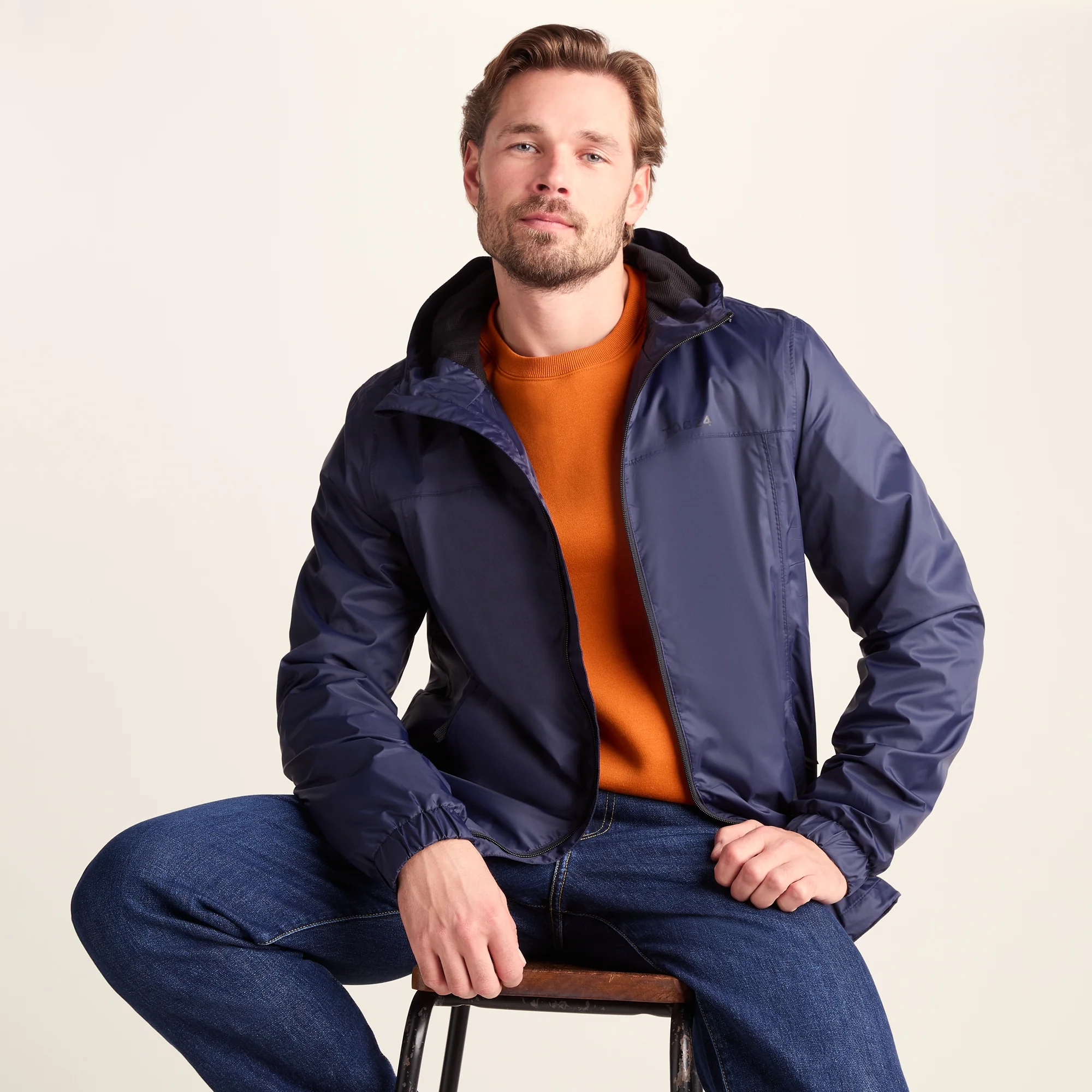 Craven Mens Waterproof Packaway Jacket - Navy - Image 4