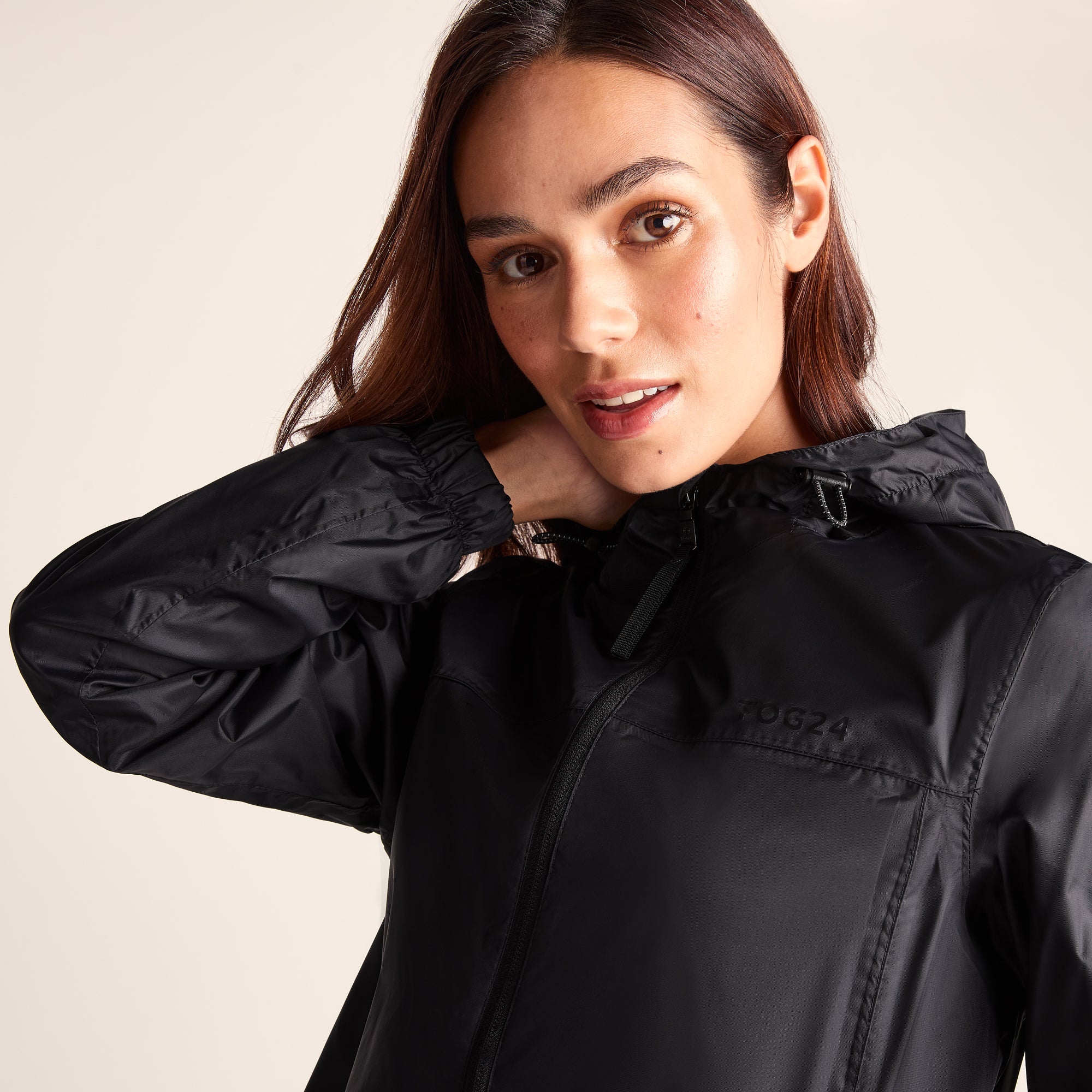 Craven Womens Waterproof Packaway Jacket - Black - Image 4