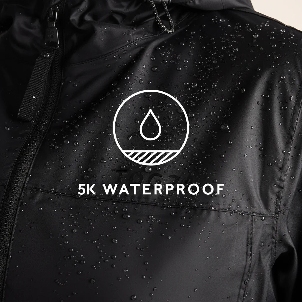 Craven Womens Waterproof Packaway Jacket - Black - Image 7