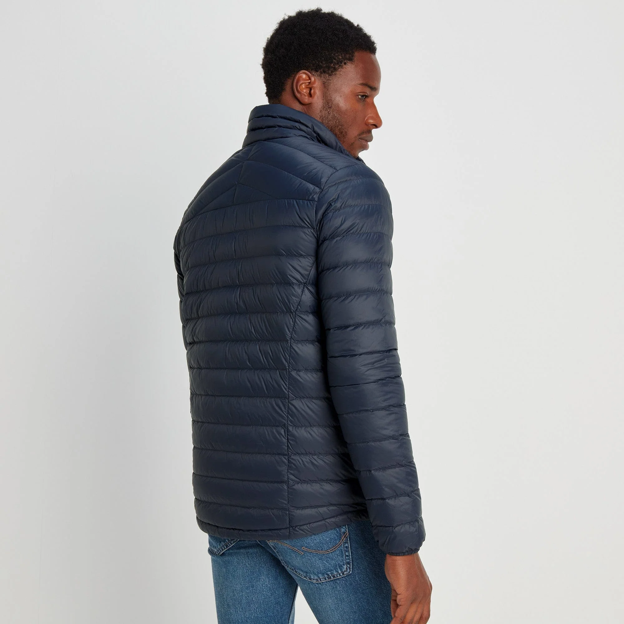 Drax Mens Funnel Down Jacket - Navy - Image 4