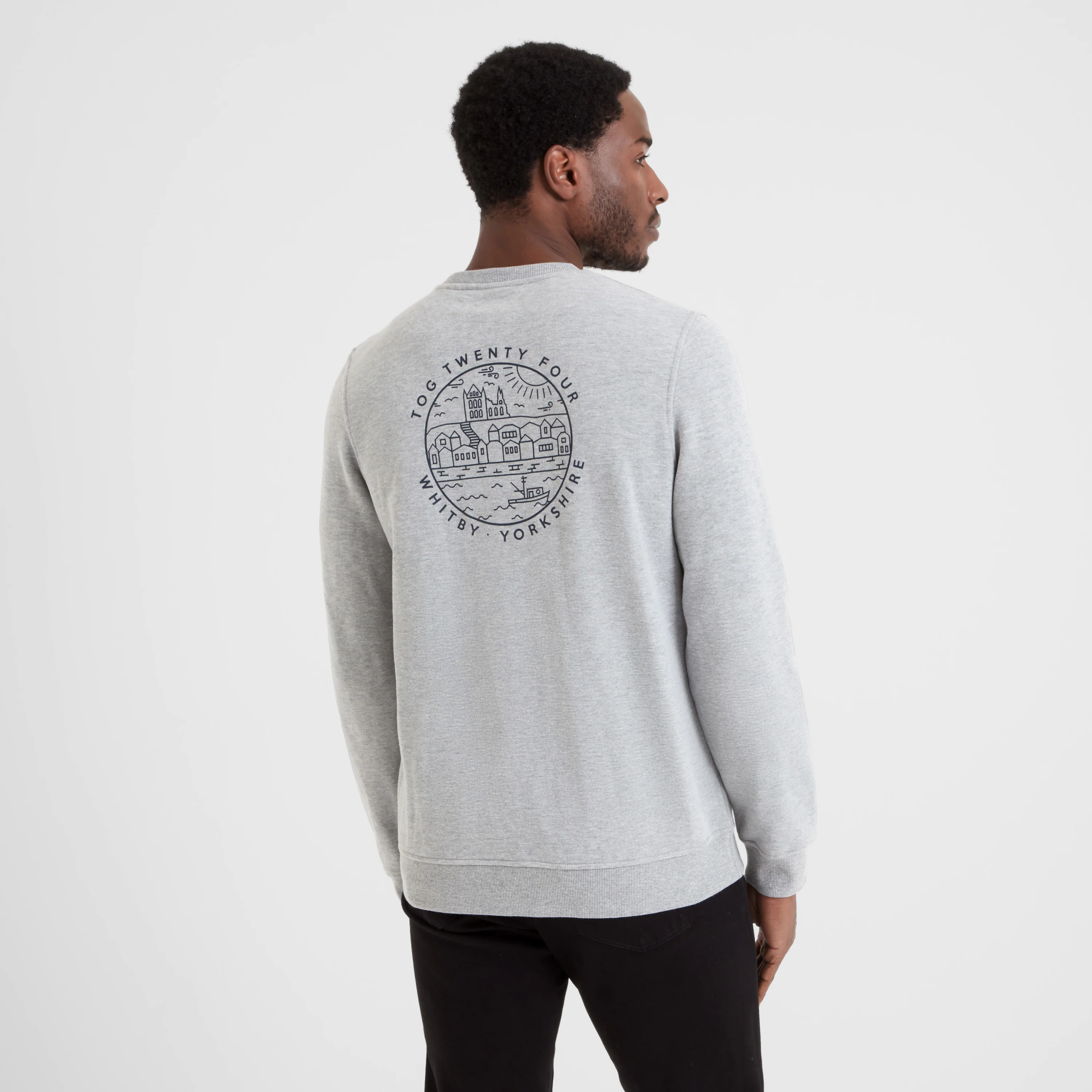 Esk Mens Supersoft Sweatshirt - Mid Grey Marl - Image 3