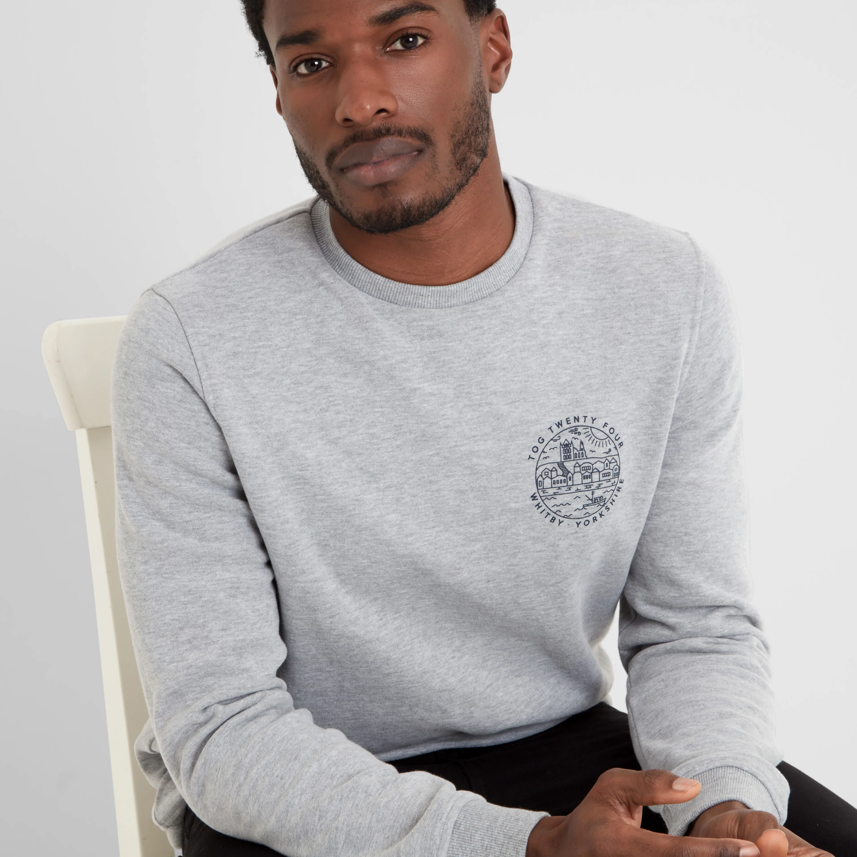 Esk Mens Supersoft Sweatshirt - Mid Grey Marl - Image 4
