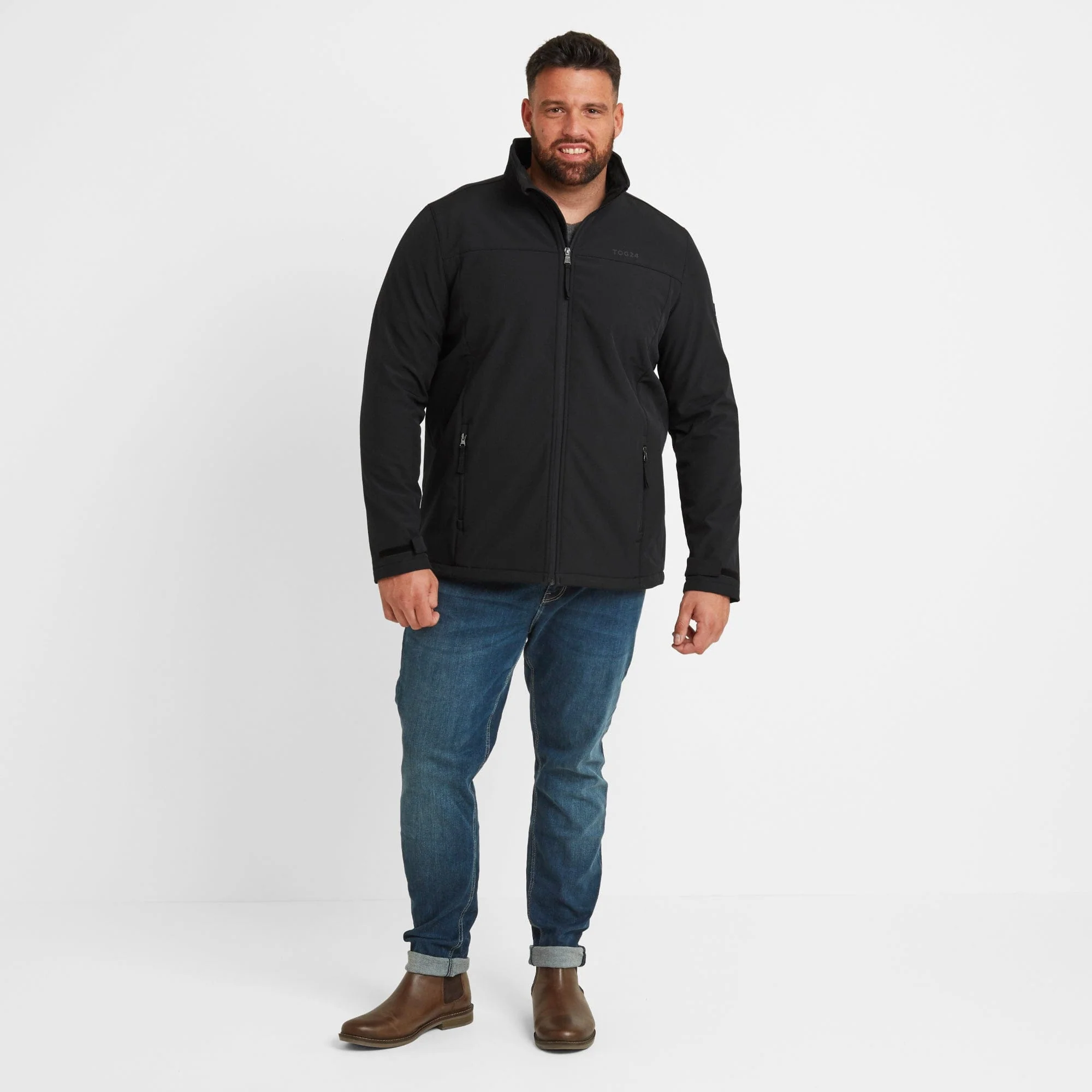 Feizor Mens Shower Resistant Softshell Jacket - Black - Image 10