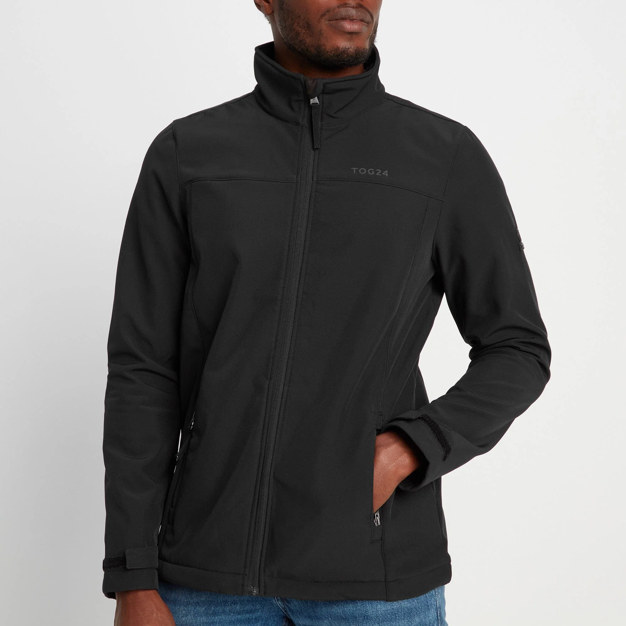 Feizor Mens Shower Resistant Softshell Jacket - Black - Image 6
