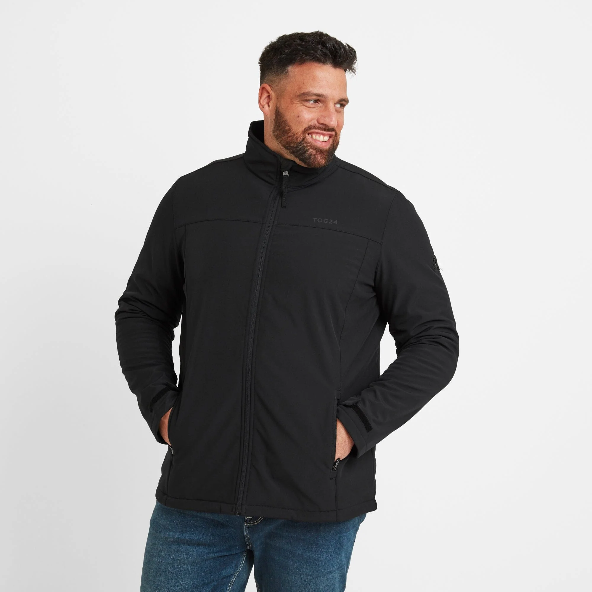 Feizor Mens Shower Resistant Softshell Jacket - Black - Image 8