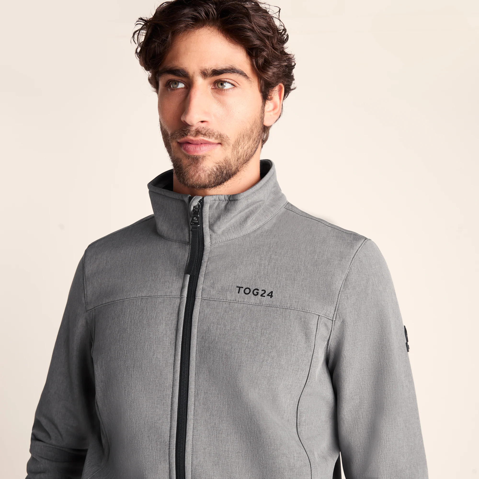 Feizor Mens Shower Resistant Softshell Jacket - Dark Grey Marl - Image 3