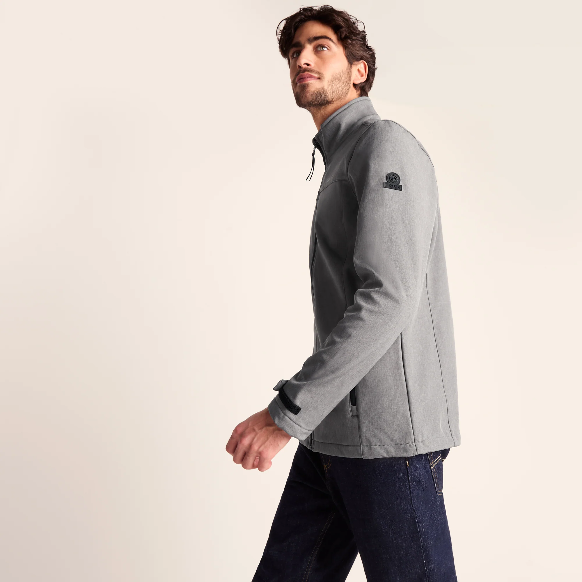 Feizor Mens Shower Resistant Softshell Jacket - Dark Grey Marl - Image 4