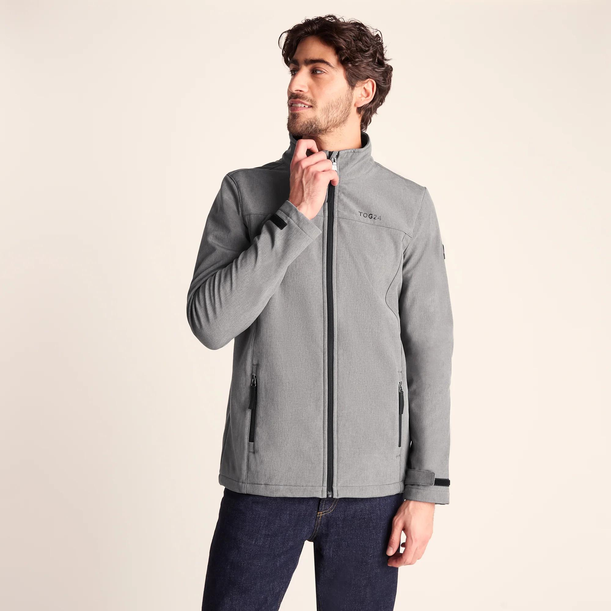 Feizor Mens Shower Resistant Softshell Jacket - Dark Grey Marl - Image 5