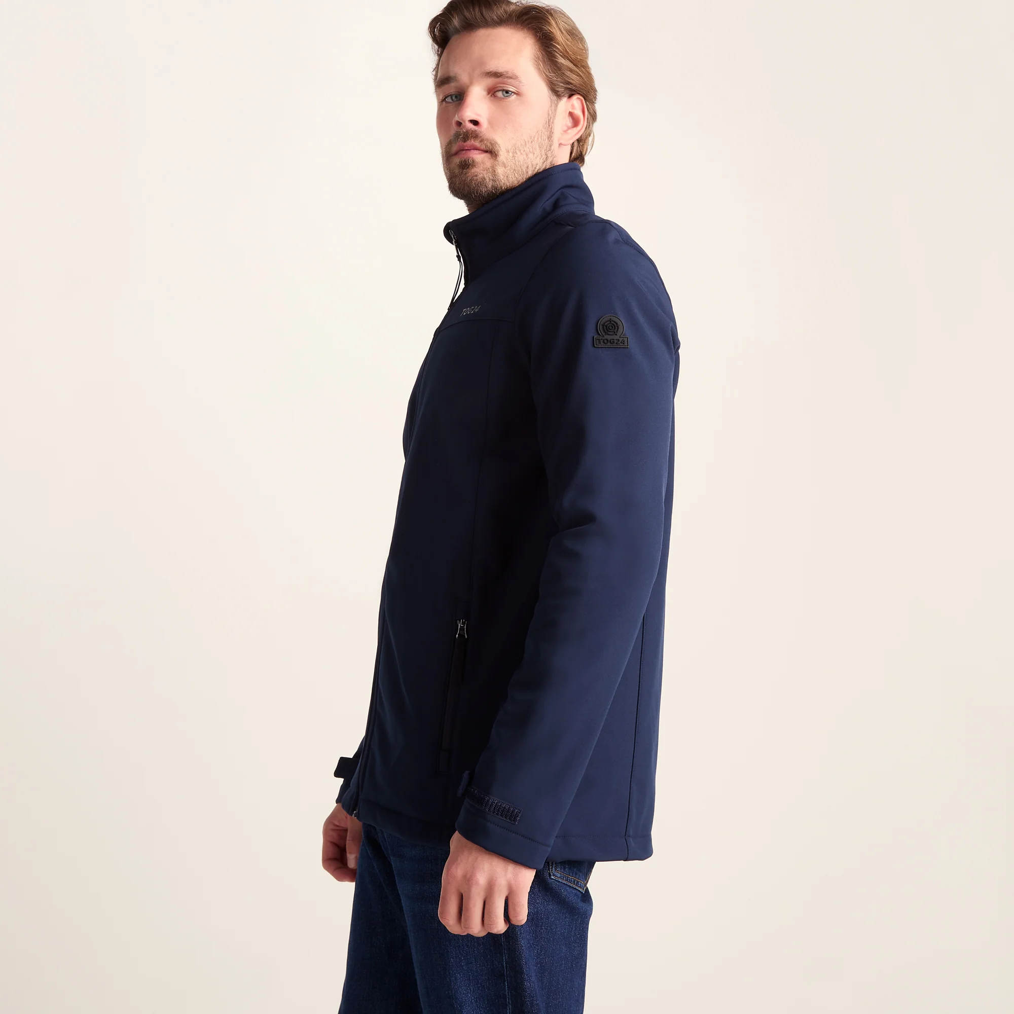 Feizor Mens Shower Resistant Softshell Jacket - Navy - Image 6