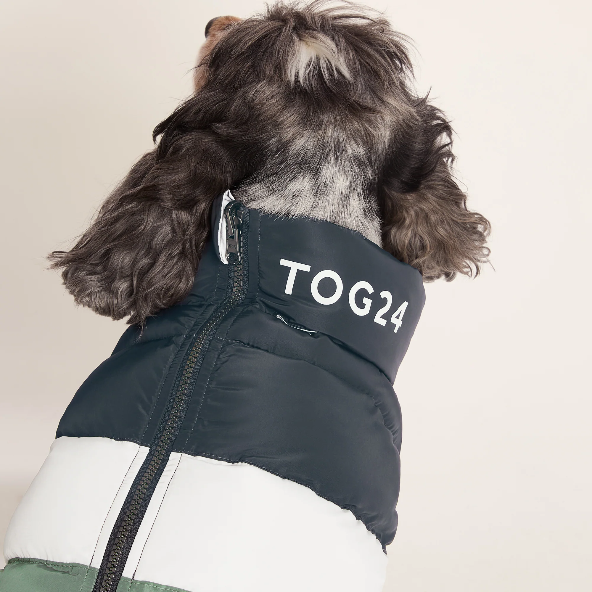 Fetch Padded Dog Coat M - Dark Indigo/Vanilla/Light Forest - Image 3