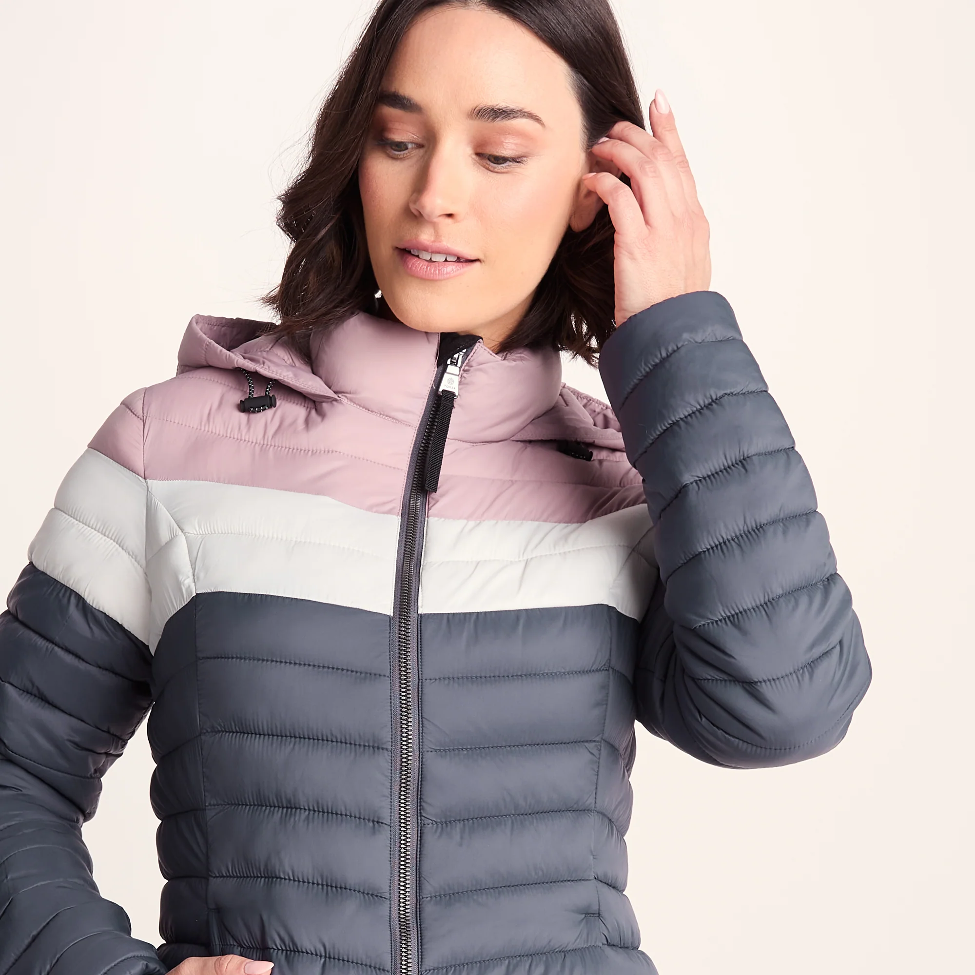 Garriston Womens Lightweight Padded Jacket - Washed Blue/Pink - Image 3
