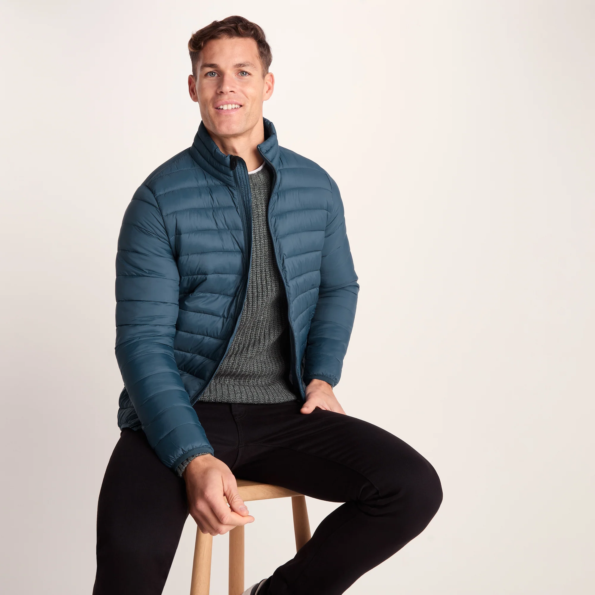 Gibson Mens Insulated Padded Jacket - Lagoon Blue - Image 5