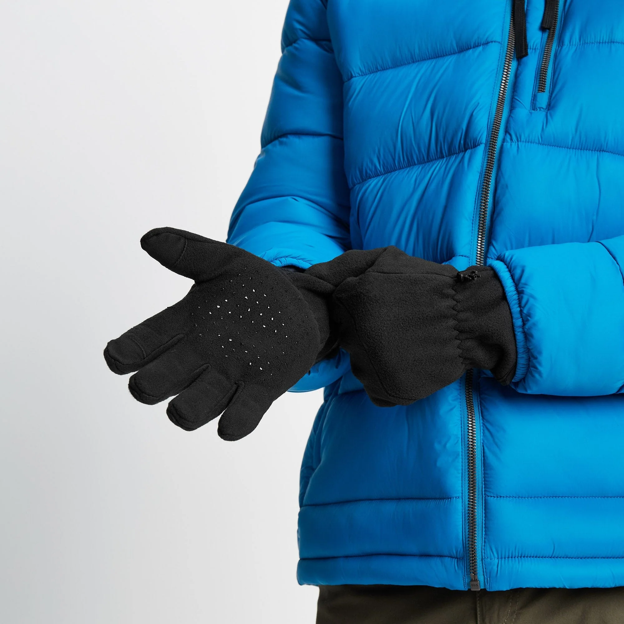 Gust Windproof Fleece Gloves - Black - Image 3