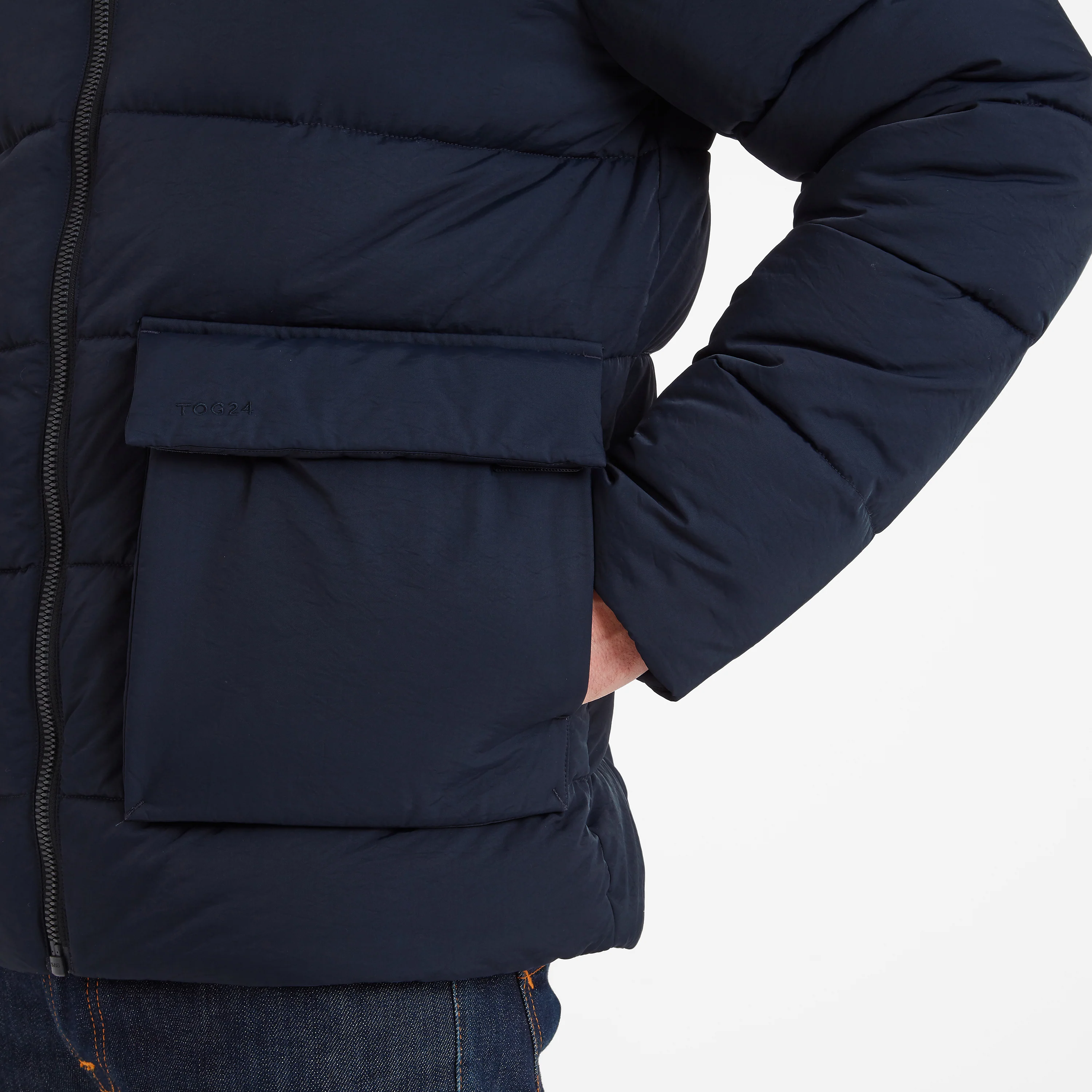 Hamilton Mens Padded Parka - Dark Indigo - Image 6