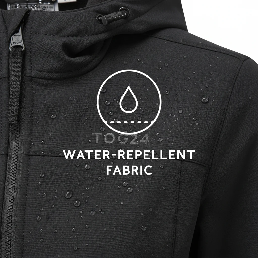 Keld Womens Shower Resistant Hooded Softshell Jacket - Black - Image 7