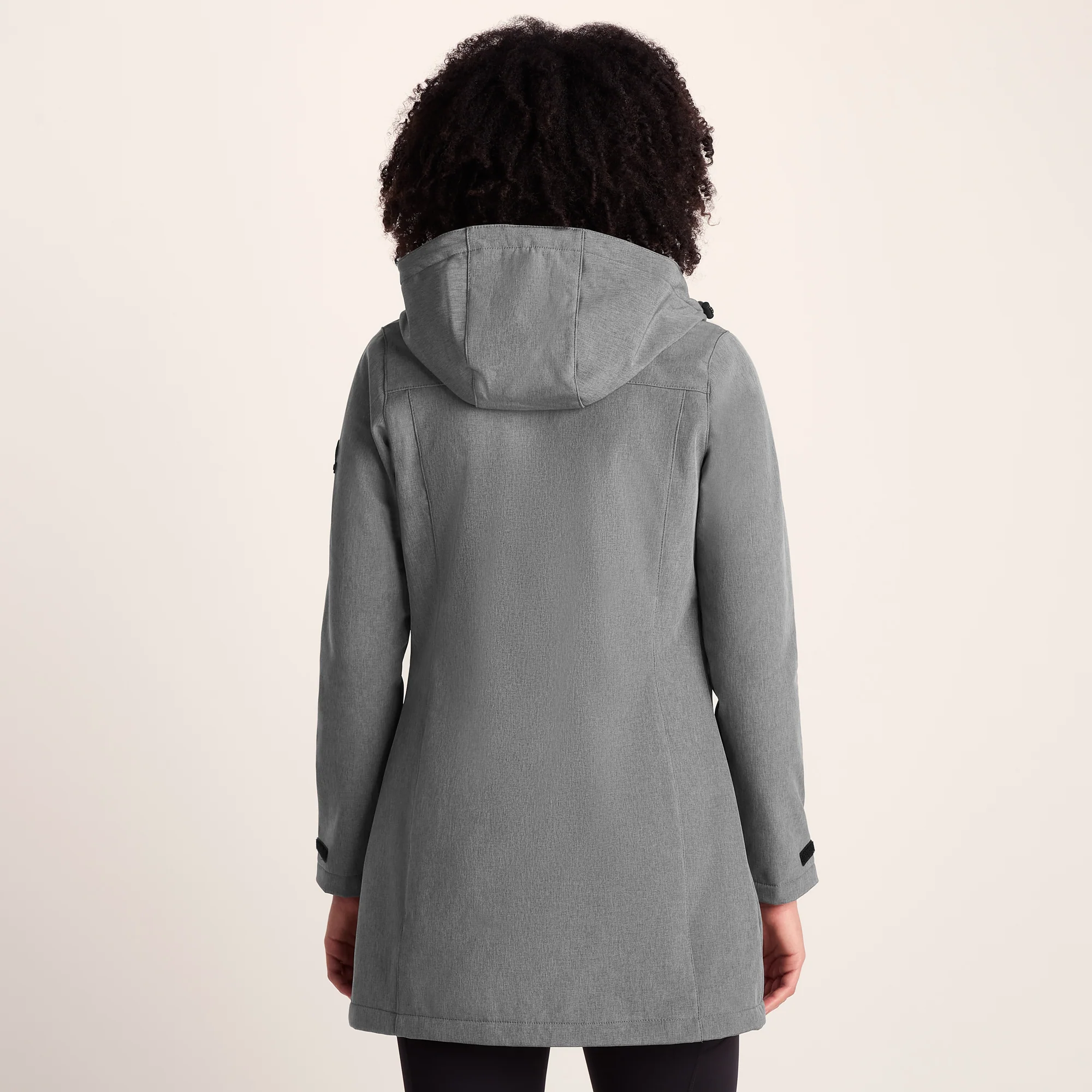 Keld Womens Long Shower Resistant Hooded Softshell Jacket - Dark Grey - Image 3