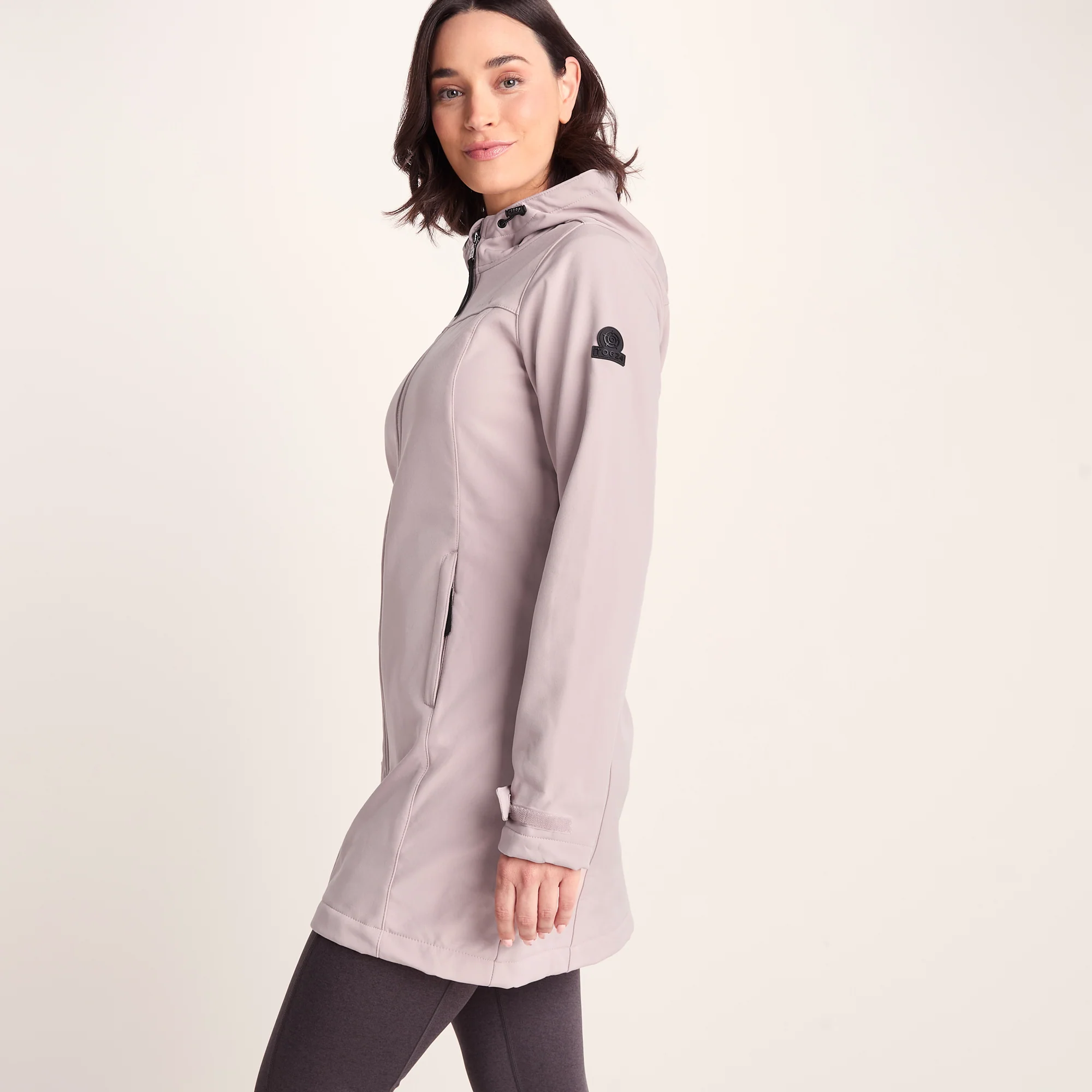 Keld Womens Long Shower Resistant Hooded Softshell Jacket - Dusky Pink - Image 3