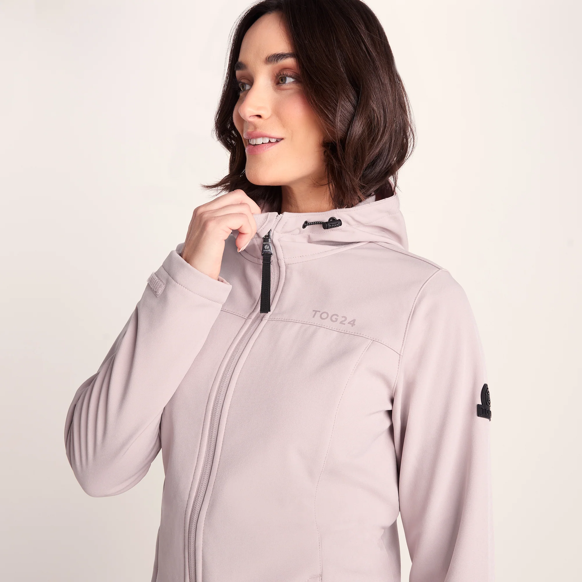Keld Womens Long Shower Resistant Hooded Softshell Jacket - Dusky Pink - Image 4