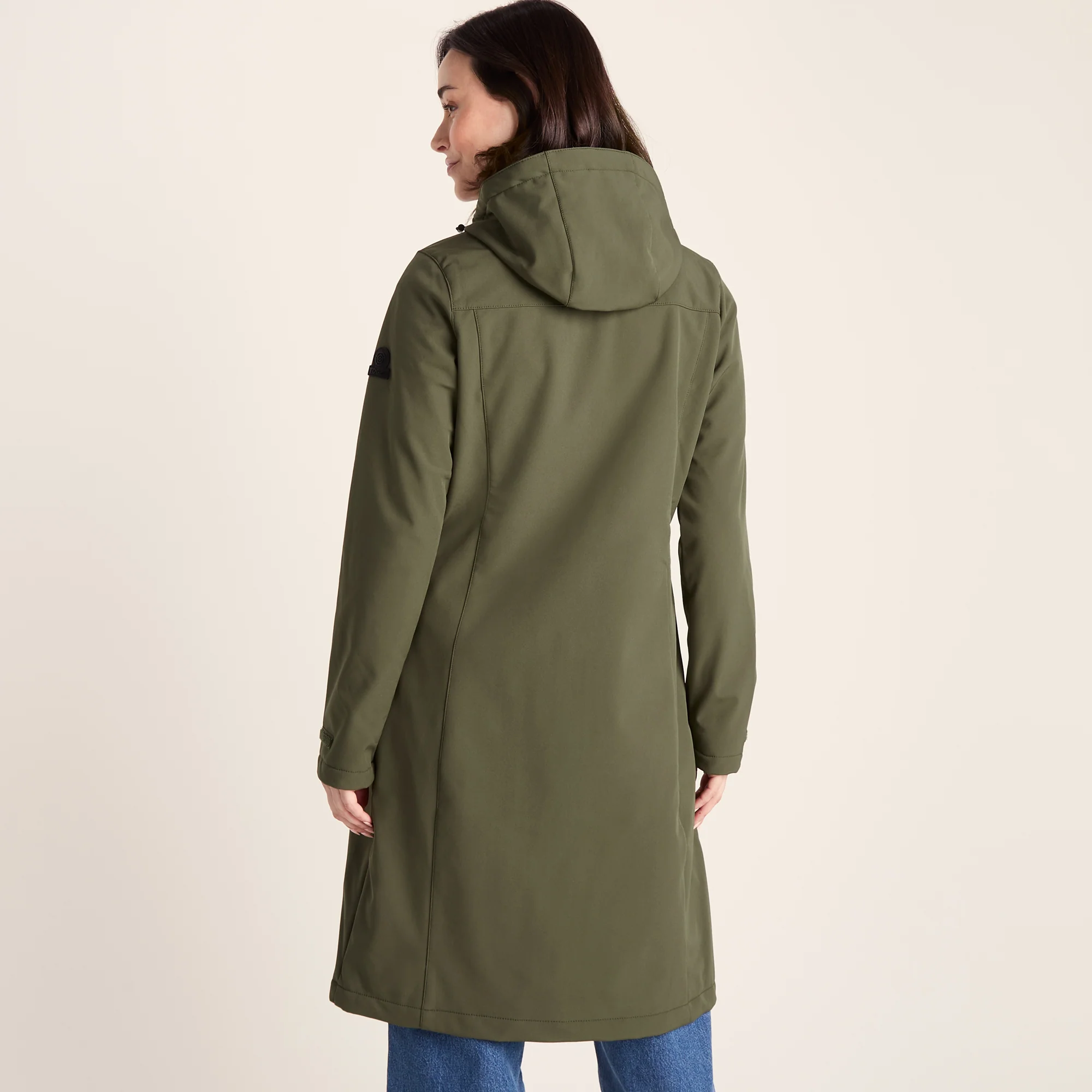 Marina Womens Long Water Resistant Softshell Jacket - Khaki - Image 3