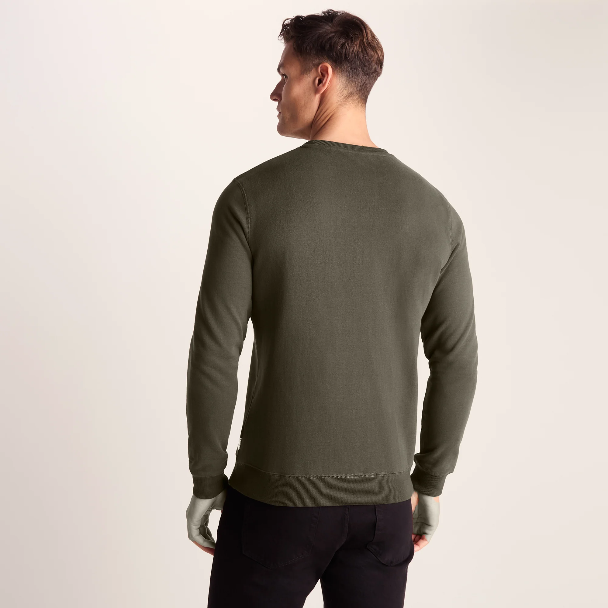 Mellor Mens Supersoft Cotton Rich Sweat - Dark Khaki - Image 3