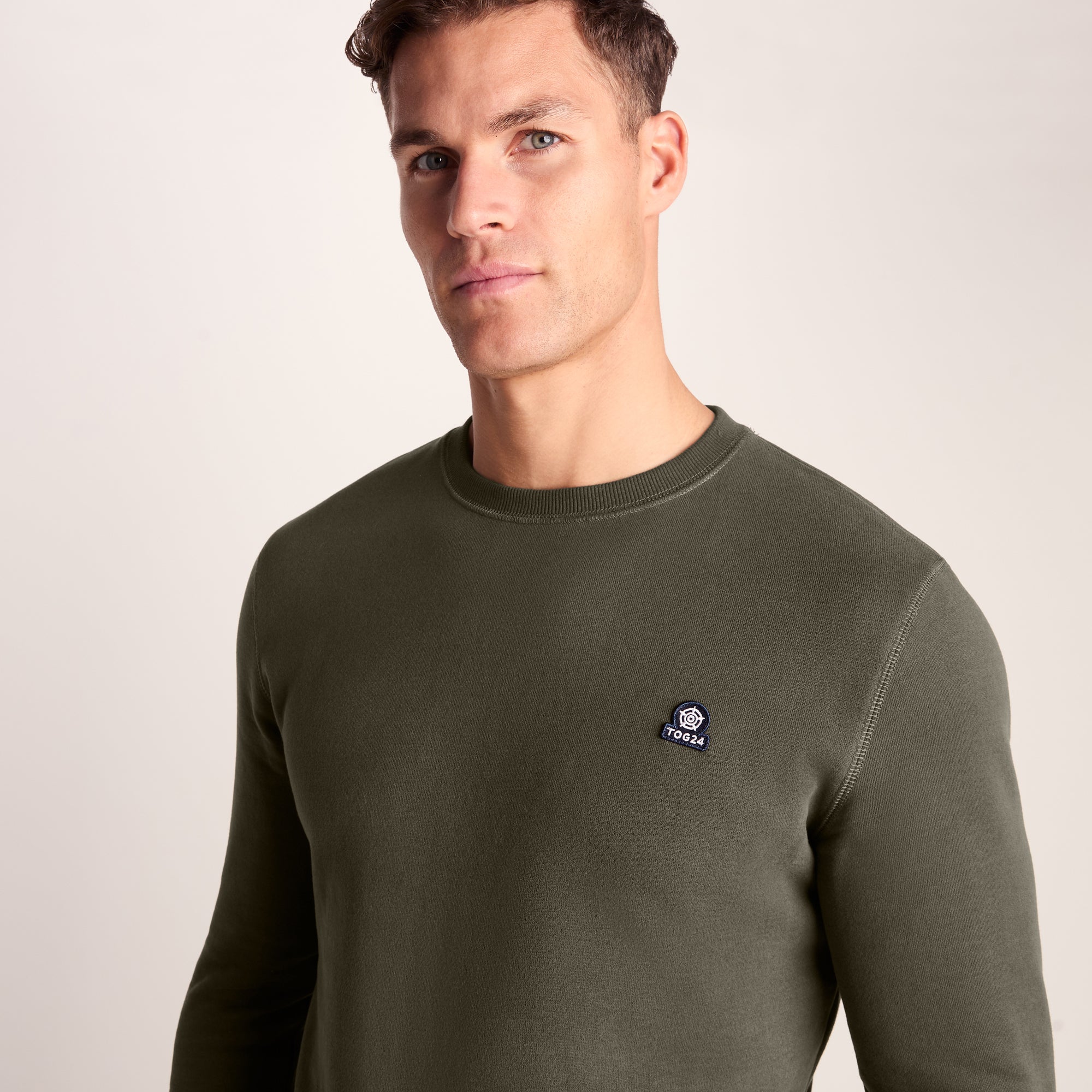 Mellor Mens Supersoft Cotton Rich Sweat - Dark Khaki - Image 5