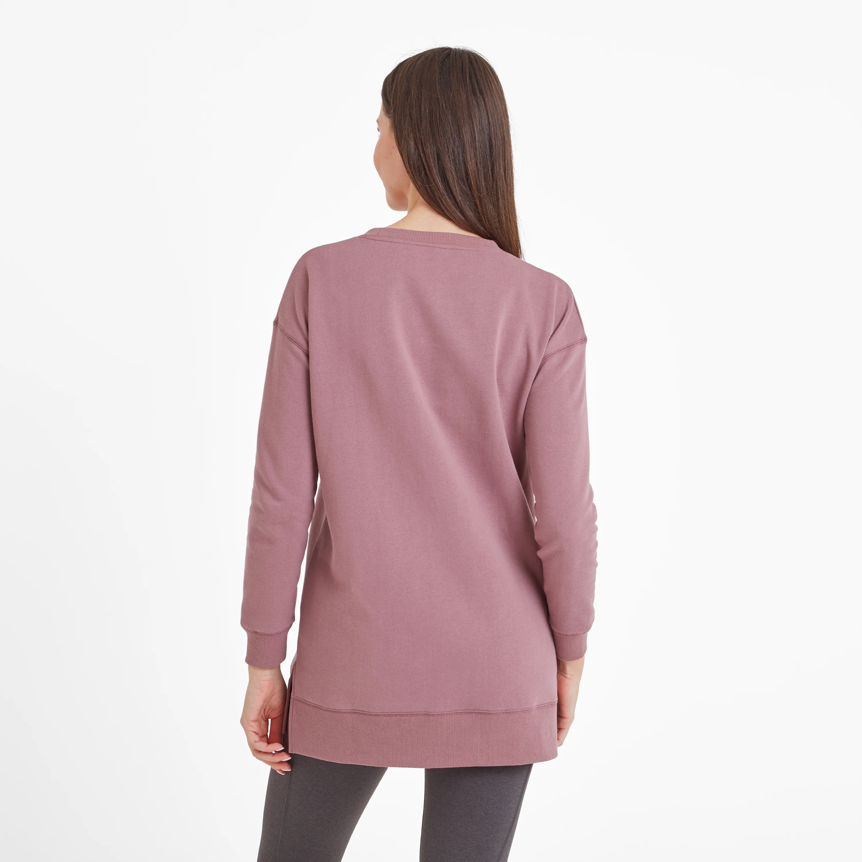 Michelle Womens Cotton Blend Sweat - Mauve - Image 3