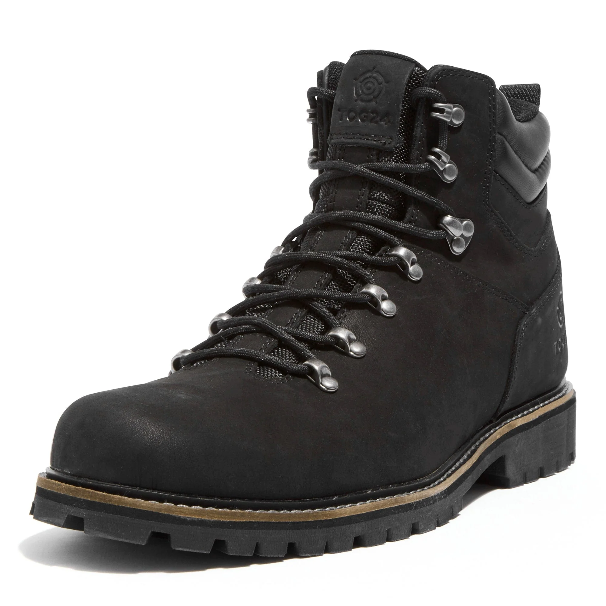 Outback Mens Leather Walking Boots - Black - Image 3