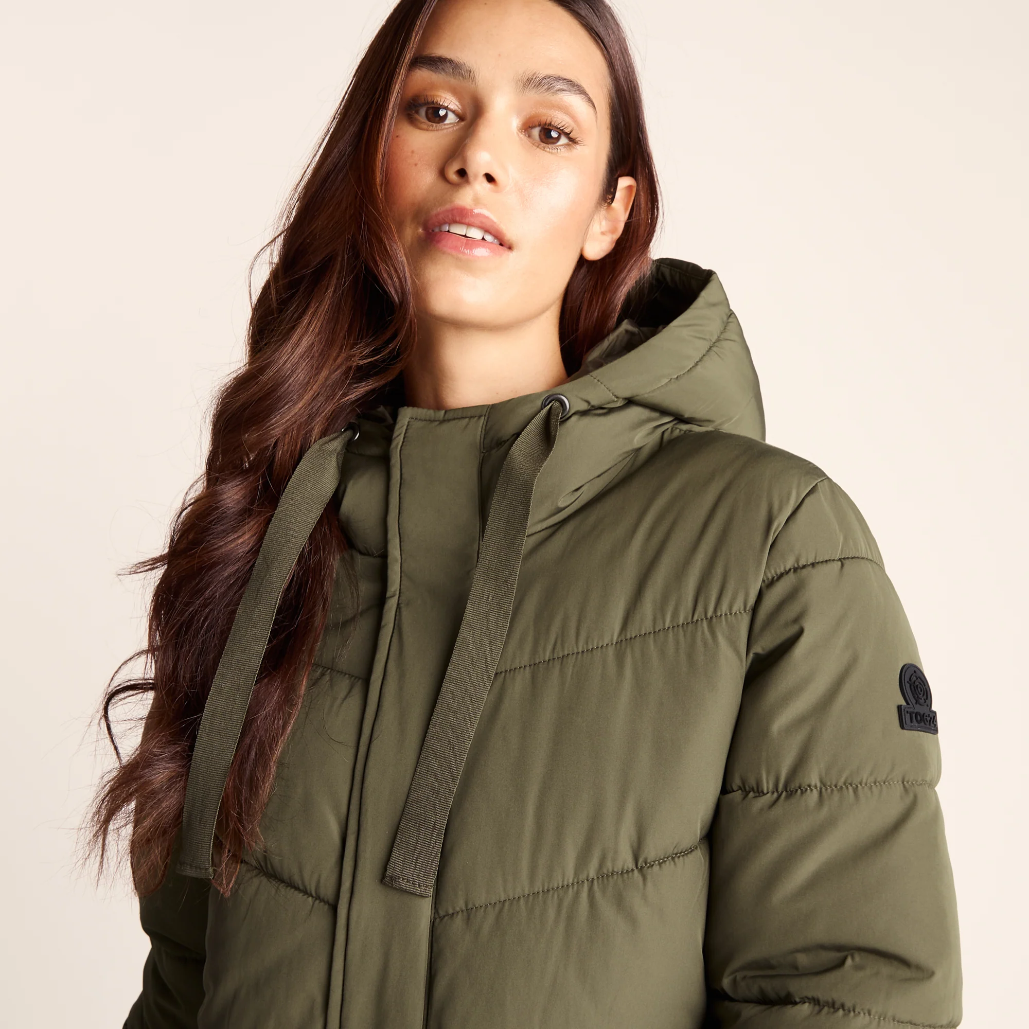 Raleigh Womens Long Insulated Jacket - Khaki - Image 6