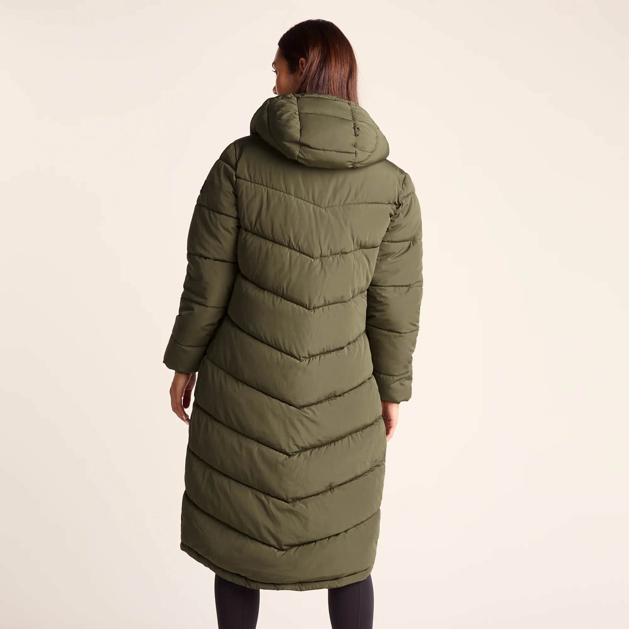 Raleigh Womens Long Insulated Jacket - Khaki - Image 8