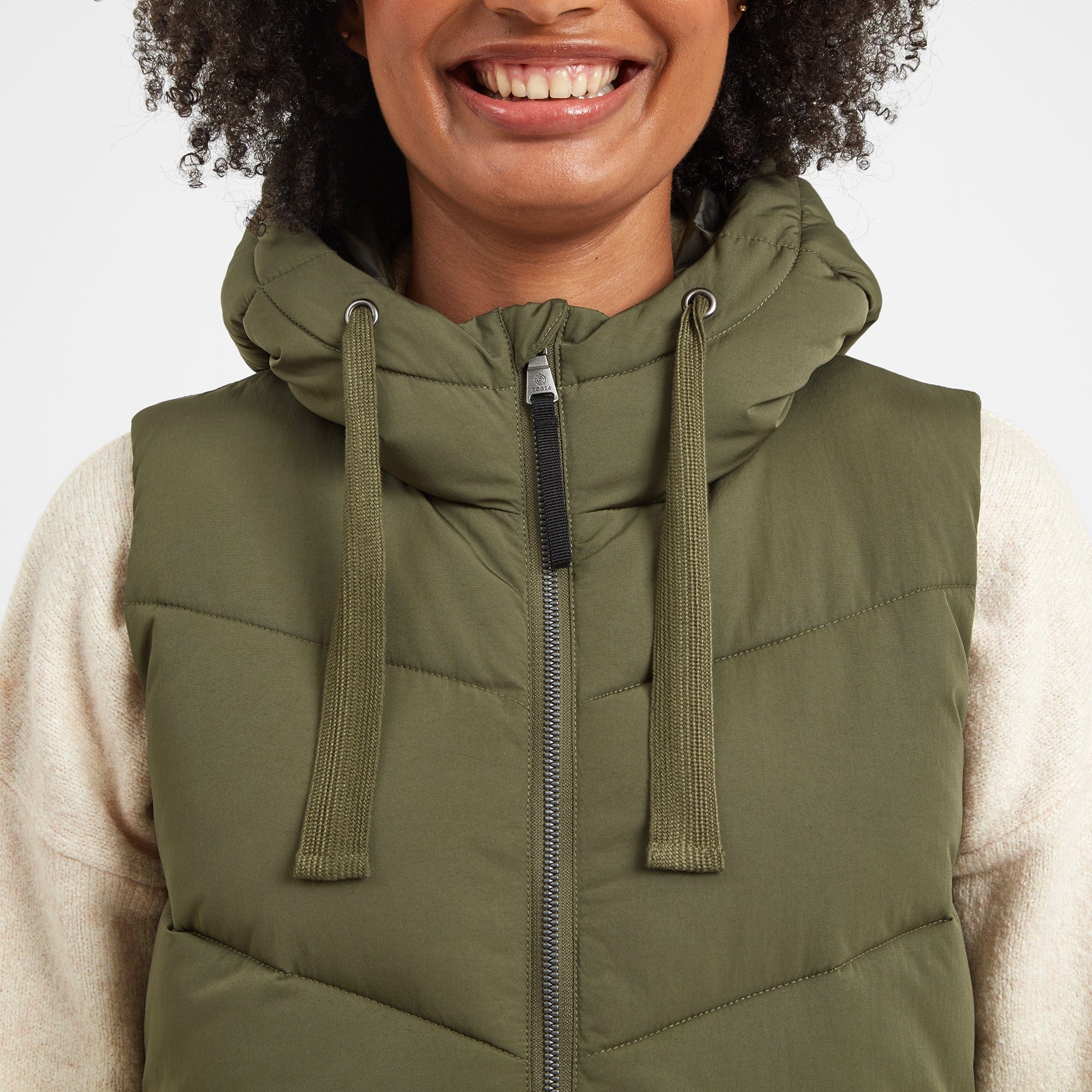 Ranskill Womens Long Insulated Gilet - Khaki - Image 5