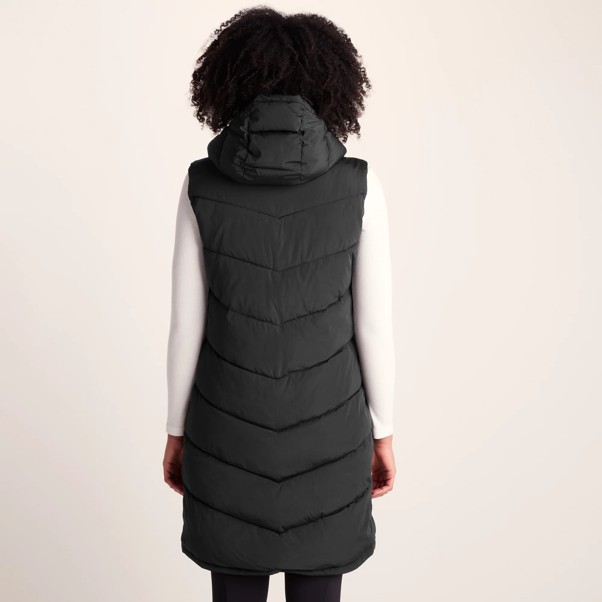 Ranskill Womens Long Insulated Gilet - Washed Black - Image 4