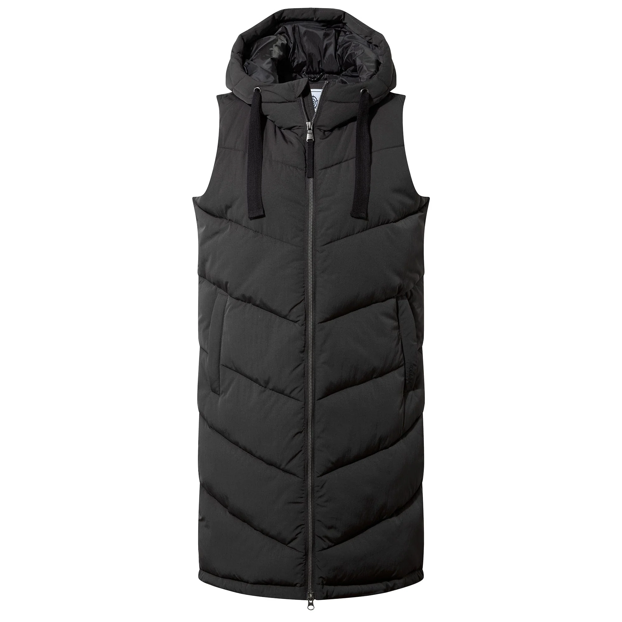 Ranskill Womens Long Insulated Gilet - Washed Black - Image 7