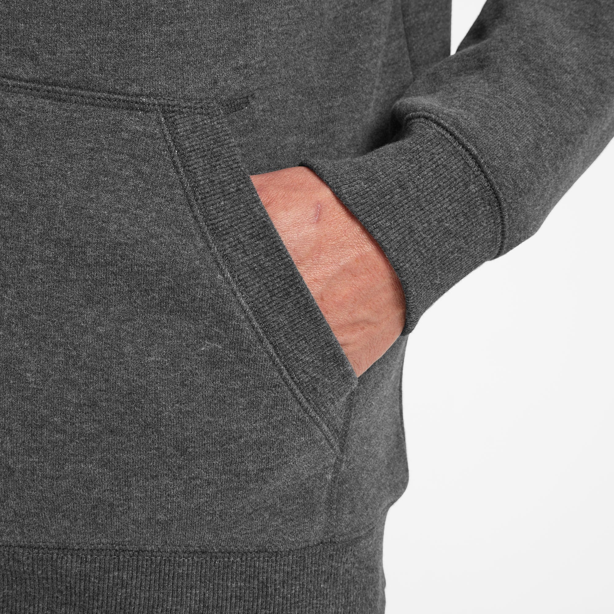 Timble Mens Sherpa Fleece Lined Hoody - Dark Grey Marl - Image 6