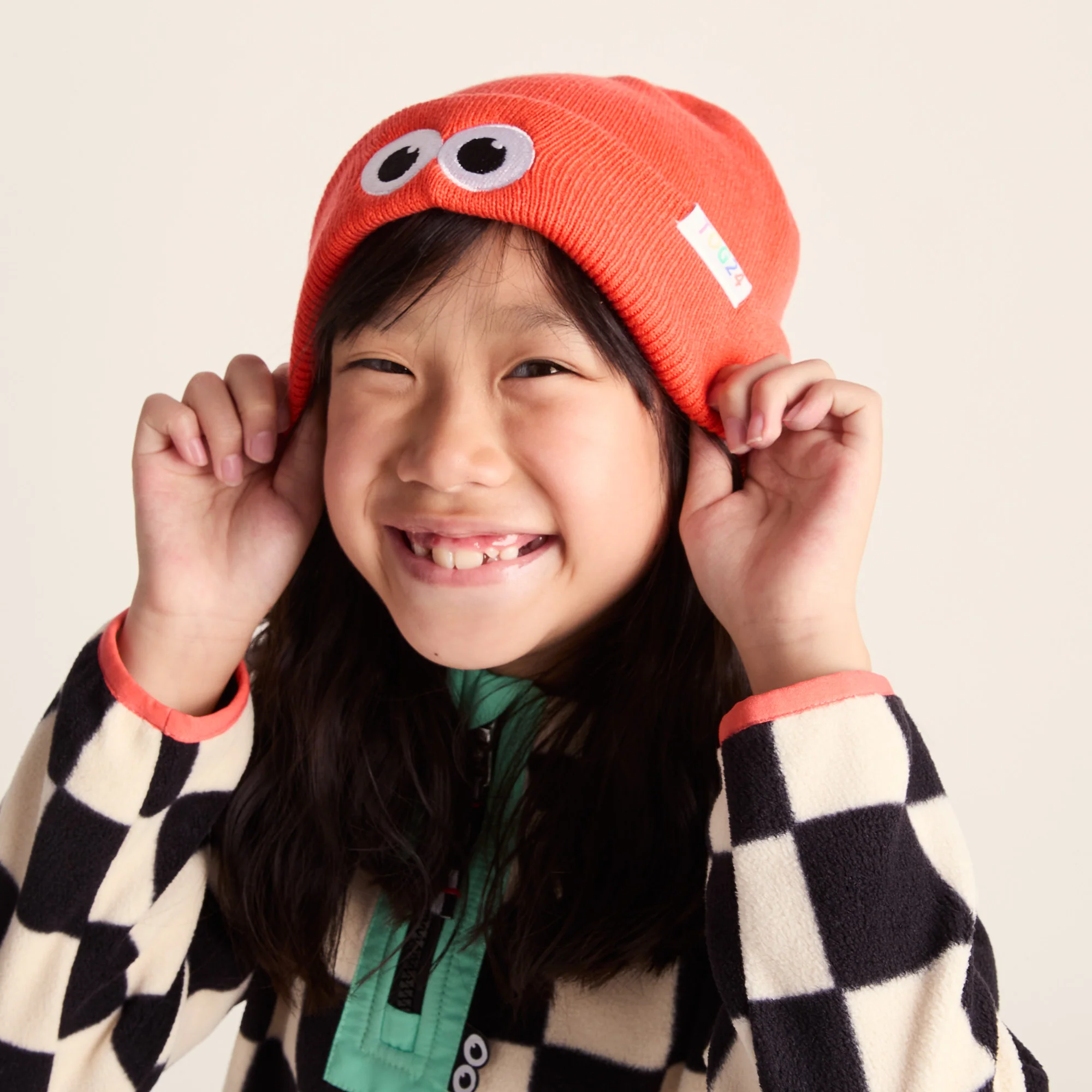 Uda Kids Shaun the Sheep Knit Hat - Satsuma Orange - Image 4